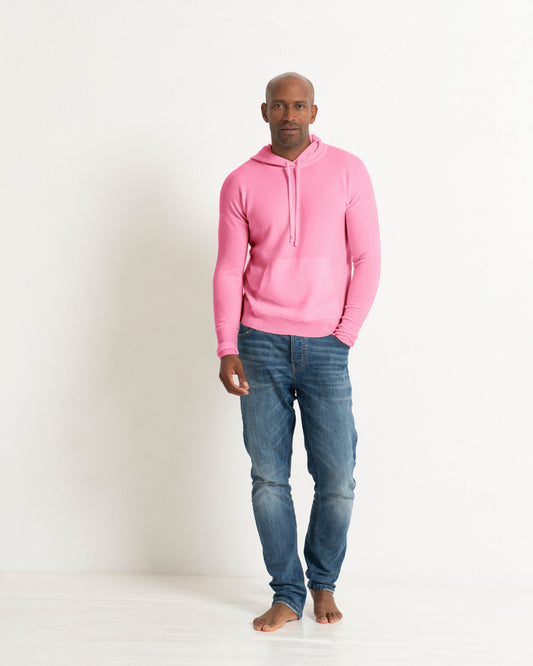Men's Pink Cashmere Hoodie Baker Miller Pink Cashmere