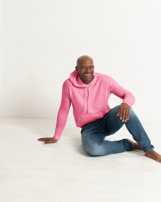 Men's Pink Cashmere Hoodie Baker Miller Pink Cashmere