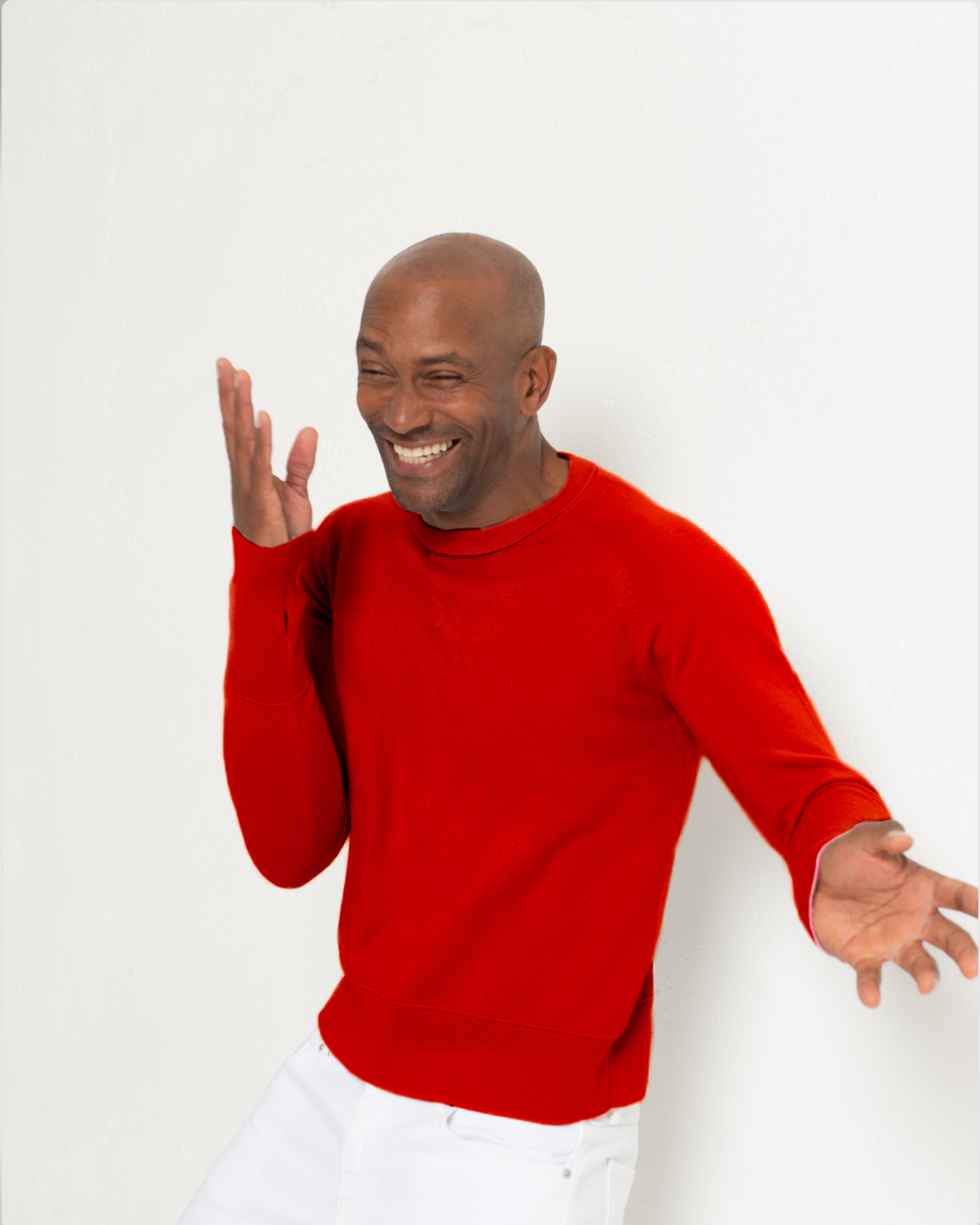 Mens Sweatshirt Poppy Red Baker Miller Pink Cashmere