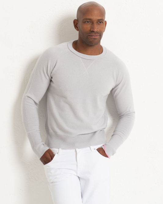 Men's Cashmere Sweatshirt Silver Grey
