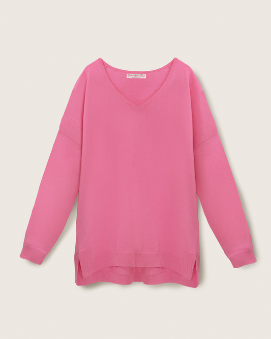 Cashmere Slouchy V Sweater Baker Miller Pink