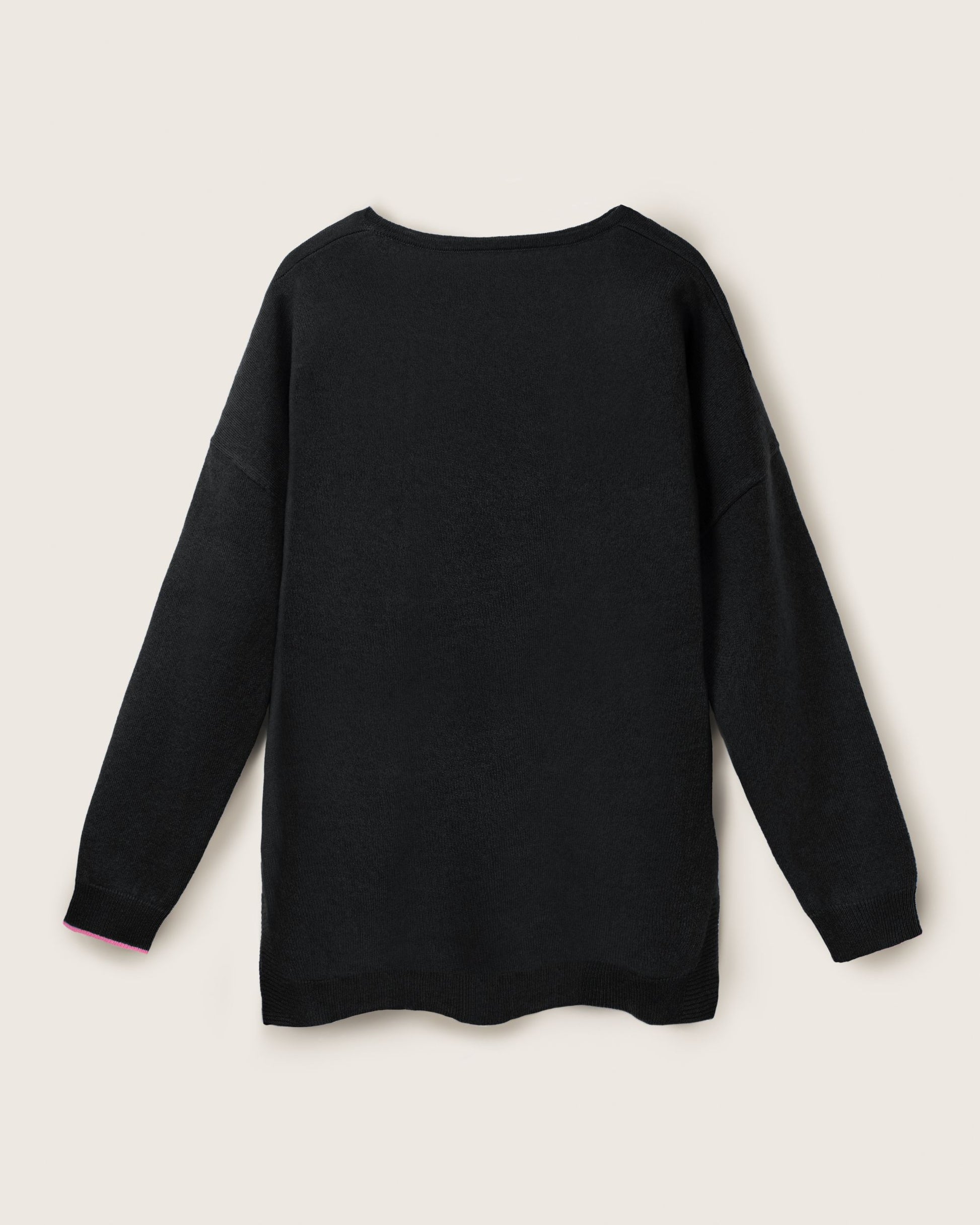 Cashmere Slouchy V Sweater Jet Black