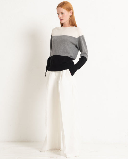 Cashmere Sweatshirt Colour Block