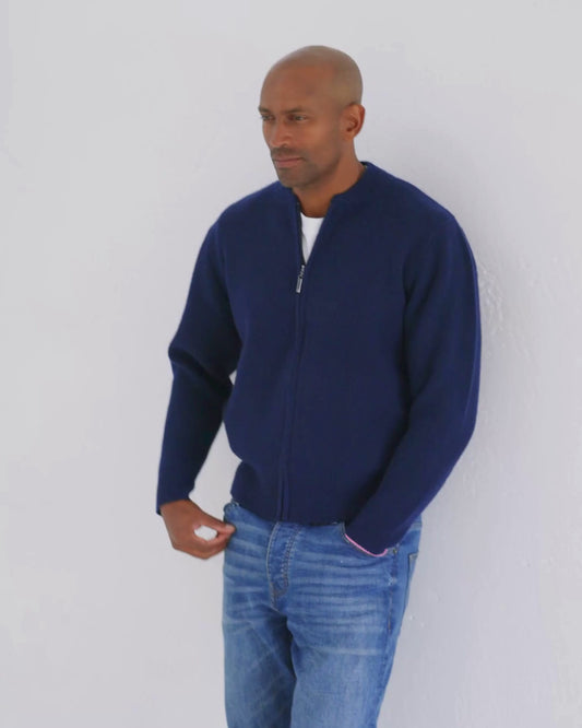 Cashmere Bomber Jacket Midnight Blue
