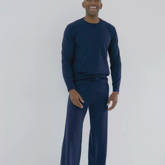 Men's Cashmere Trackpants Midnight Blue