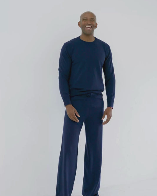 Men's Cashmere Trackpants Midnight Blue