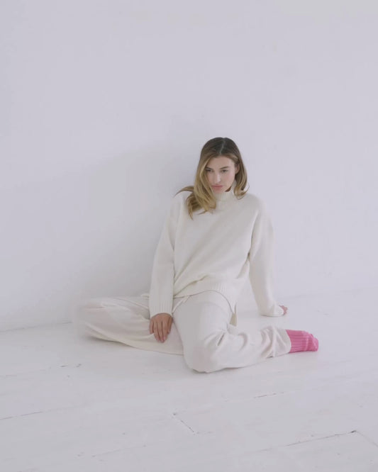 Cashmere Funnel Sweater Chalk White
