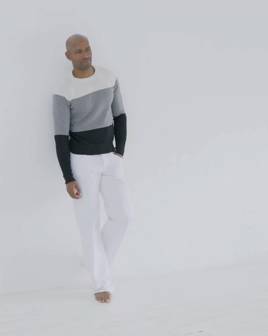 Men's Cashmere Sweatshirt Colour Block