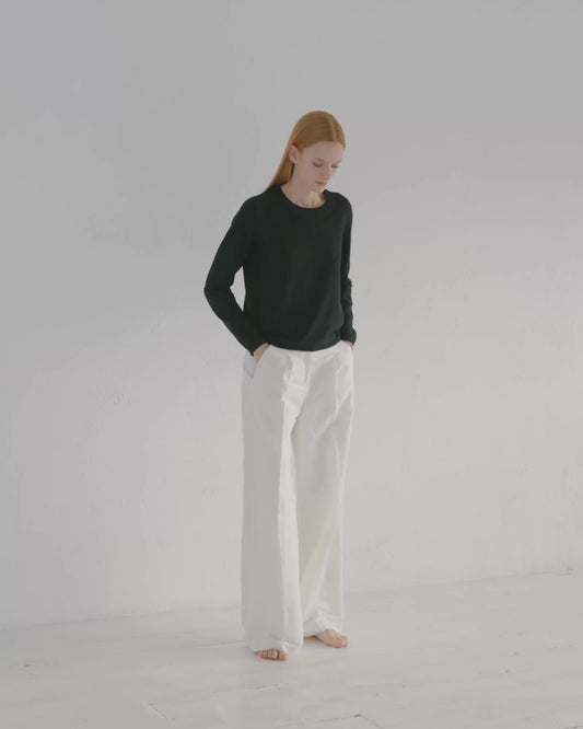 Cashmere Classic Crew Sweater Jet Black