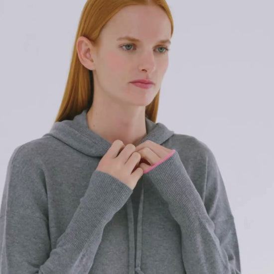 Cashmere Hoodie Sweater Slate Grey