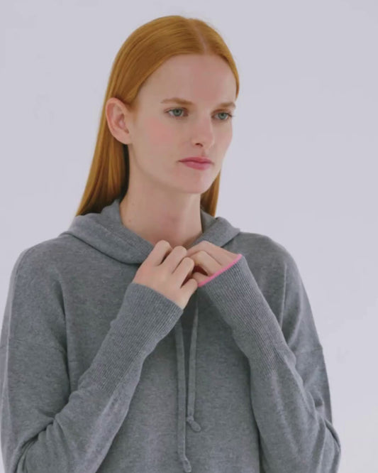 Cashmere Hoodie Sweater Slate Grey