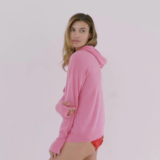 Cashmere Hoodie Sweater Baker Miller Pink