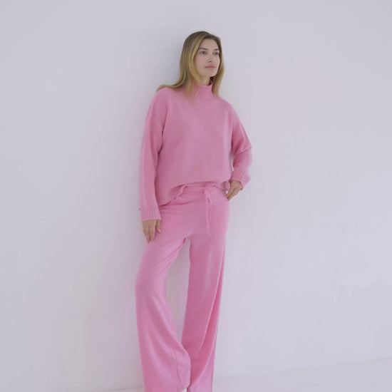 Cashmere Funnel Sweater Baker Miller Pink
