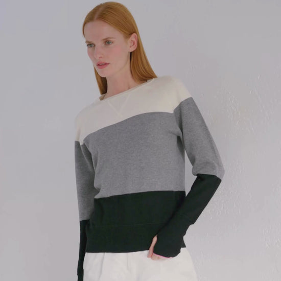 Cashmere Sweatshirt Colour Block