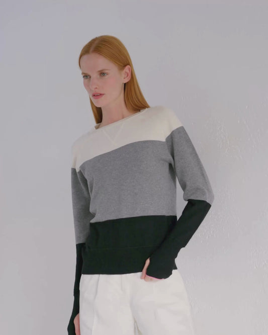 Cashmere Sweatshirt Colour Block