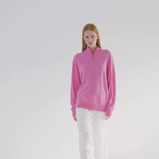 Cashmere 1/4 Zip Sweater Baker Miller Pink